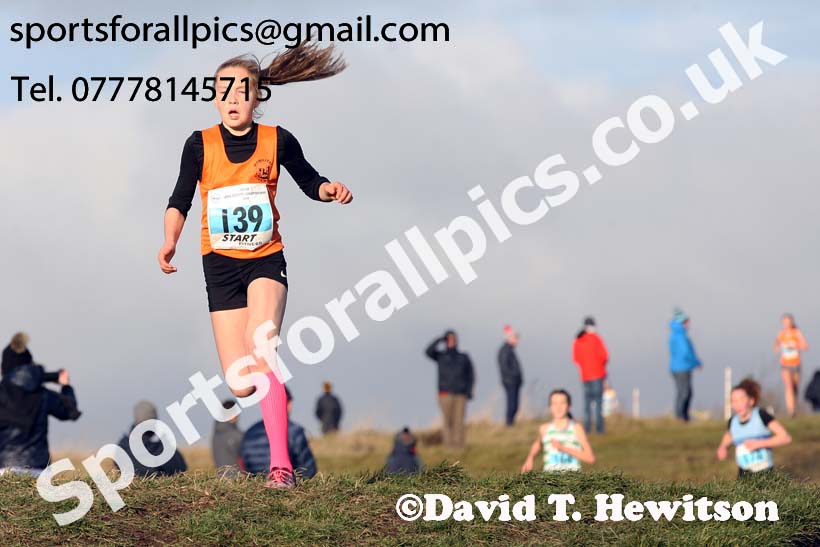 Girls under-13s North Eastern Cross Country, 2018 Northern Cross Country Champs., Wrekenton, Gateshead. Photo:  David T. Hewitson/Sports for All Pics